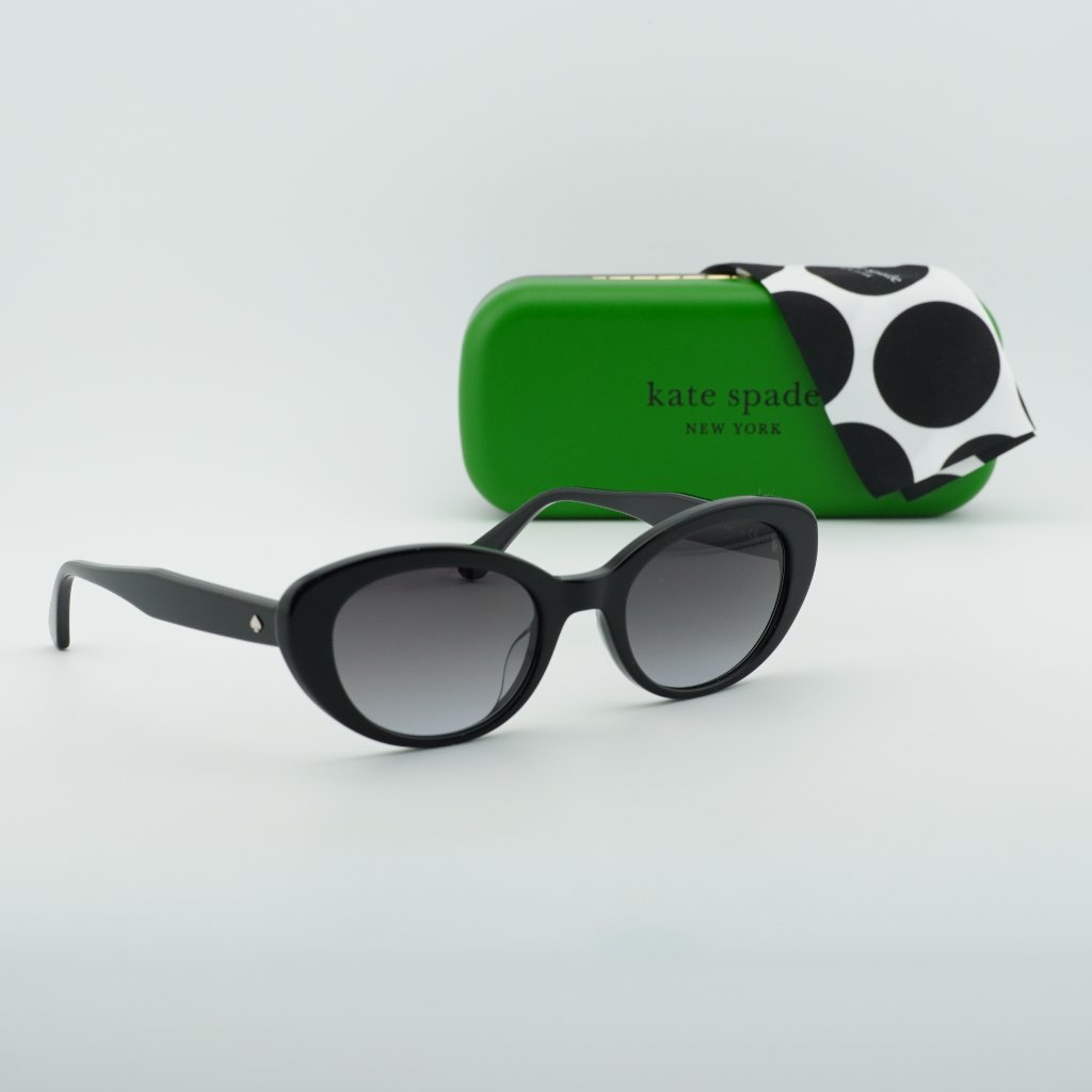 Kate Spade Crystal/S 0807 9o Cat Eye Sunglasses - Black/Grey